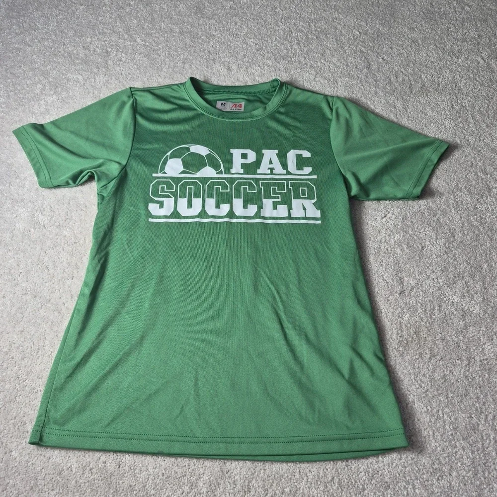 A4 Apparel performance Green PAC soccer t-shirt Youth Size Medium